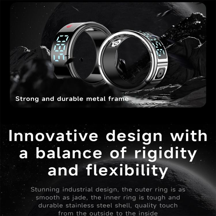SR08 SIZE 8 Smart Ring, Support Hand Gestures Control / Health Monitoring / Multiple Sports Modes(Silver) - free shipping - PMc TechLife - Order now!