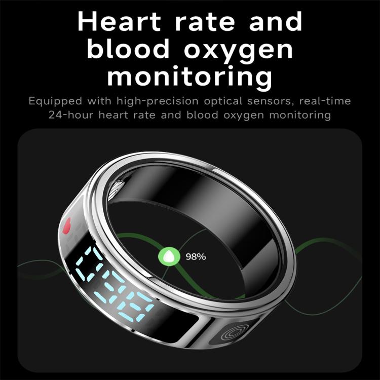 SR08 SIZE 11 Smart Ring, Support Hand Gestures Control / Health Monitoring / Multiple Sports Modes(Black) - free shipping - PMc TechLife - Order now!