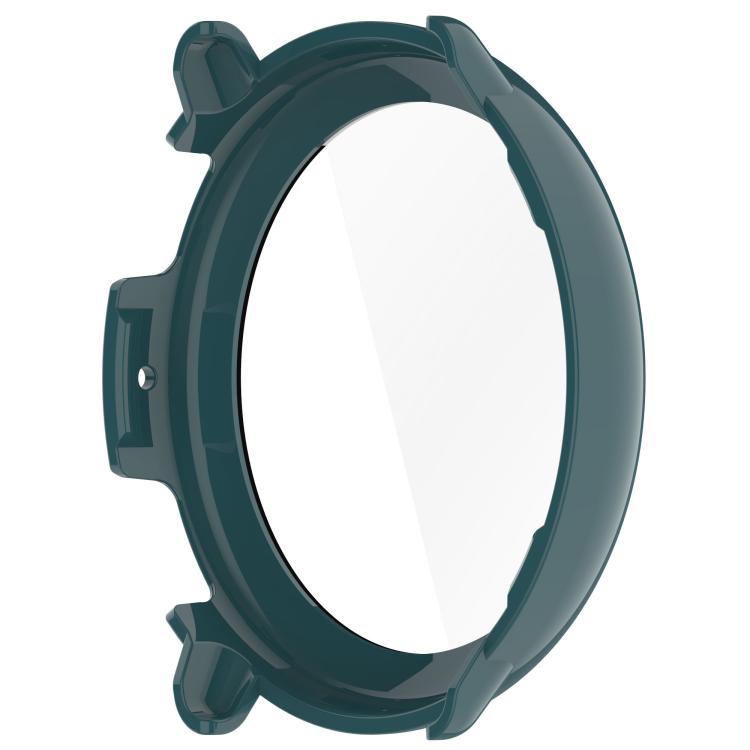 For Amazfit Active 2 A2437 Tempered Film Integrated PC Watch Protective Case(Pine Green) - Watch Cases by PMC TechLife | Online Shopping South Africa | PMC TechLife | Buy Now Pay Later Mobicred