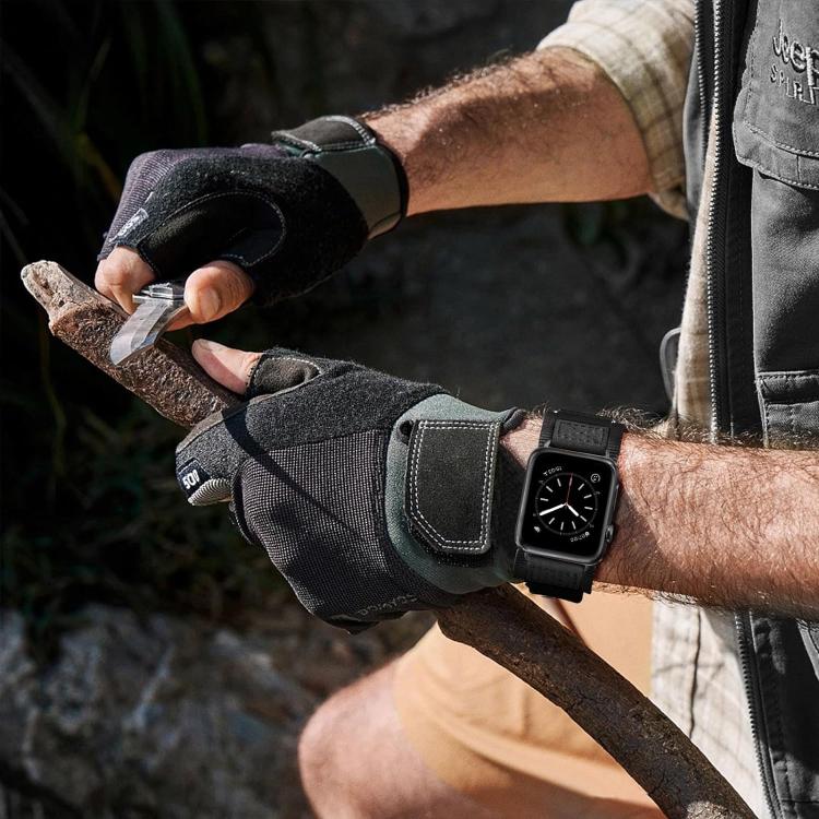 For Apple Watch 46mm / 49mm / 45mm / 44mm Kalebol Hook and Tri-Loop Nylon Watch Band(Silver) - Watch Bands by Kalebol | Online Shopping South Africa | PMc TechLife | Buy Now Pay Later Mobicred