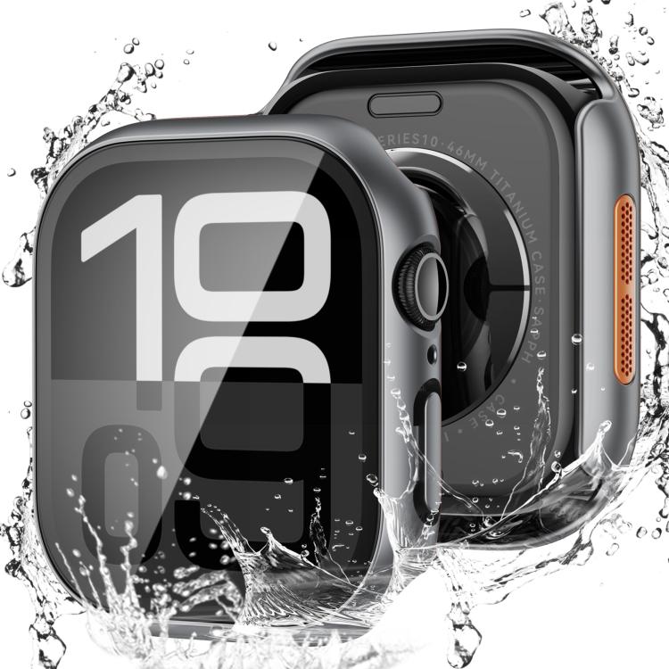 For Apple Watch SE / Series 40mm Tempered Film Integrated PC Watch Protective Case(Original Machine Black) - Watch Cases by PMC TechLife | Online Shopping South Africa | PMC TechLife | Buy Now Pay Later Mobicred
