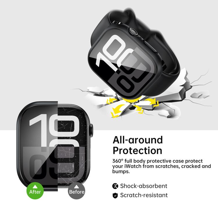 For Apple Watch Series 10 42mm Tempered Film Integrated PC Watch Protective Case(Original Machine Black) - Watch Cases by PMC TechLife | Online Shopping South Africa | PMC TechLife | Buy Now Pay Later Mobicred