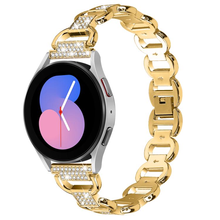 20mm Oval Diamond Stainless Steel Watch Band(Gold) - free shipping - PMC TechLife - Order now!