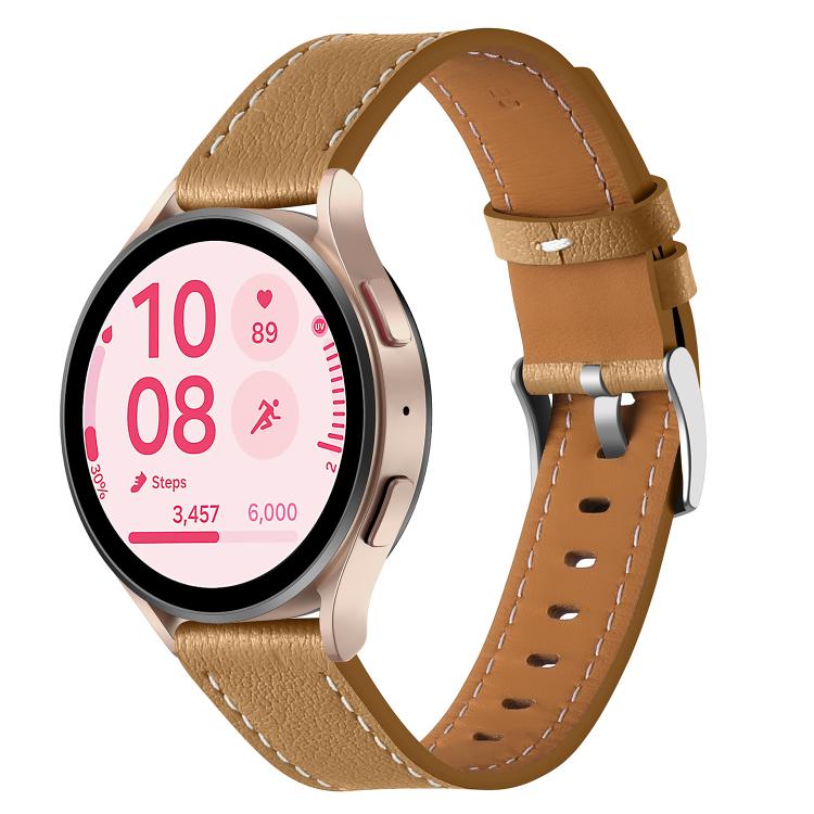 18mm Push Button Silver Steel Buckle Genuine Leather Watch Band(Yellow Brown) - free shipping - PMC TechLife - Order now!