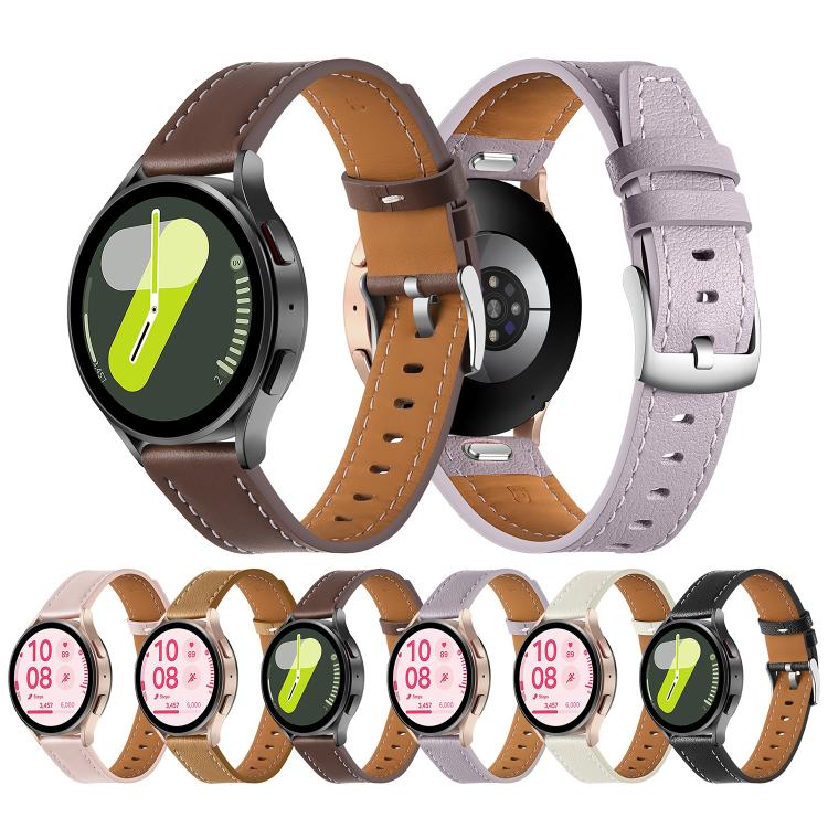 20mm Push Button Silver Steel Buckle Genuine Leather Watch Band(Light Pink) - free shipping - PMC TechLife - Order now!