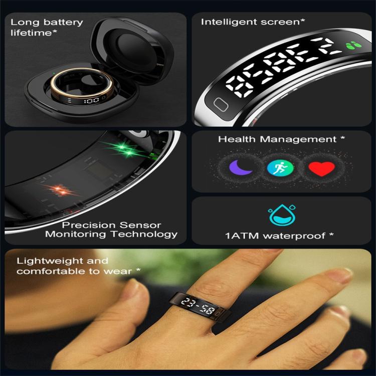 R11C SIZE 9 Smart Ring, Support Heart Rate / Blood Oxygen / Sleep Monitoring / Multiple Sport Modes(Black) - free shipping - PMC TechLife - Order now!