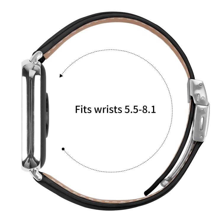 For Xiaomi Smart Bnad 9 Pro / Redmi Watch 5 Lychee Texture Silver Turtle Back Buckle Leather Watch Band(Black) - free shipping - PMC TechLife - Order now!