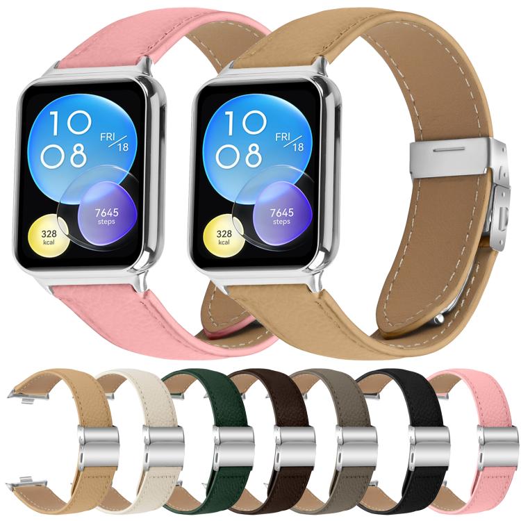 For Xiaomi Smart Bnad 9 Pro / Redmi Watch 5 Lychee Texture Silver Turtle Back Buckle Leather Watch Band(Camel) - free shipping - PMC TechLife - Order now!