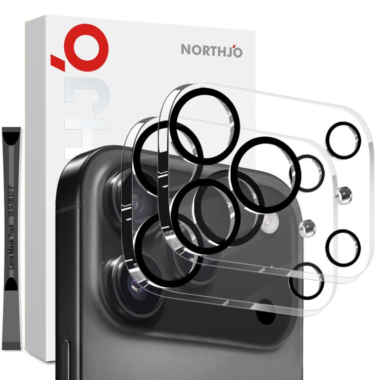 For iPhone 17 Pro Max 2pcs NORTHJO Camera Lens Protector 3D Night Shot Tempered Glass Film(Black) - iPhone 17 Pro Max Tempered Glass by NORTHJO | Online Shopping South Africa | PMC TechLife | Buy Now Pay Later Mobicred