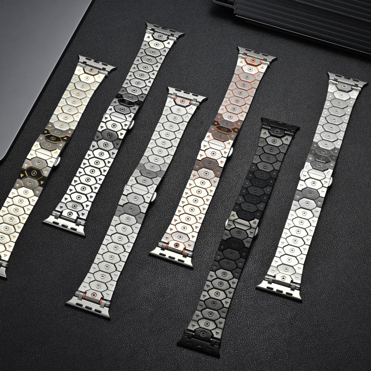 For Apple Watch 46mm / 49mm / 45mm / 44mm Octagonal Stainless Steel  Watch(Black) - free shipping - PMC TechLife - Order now!