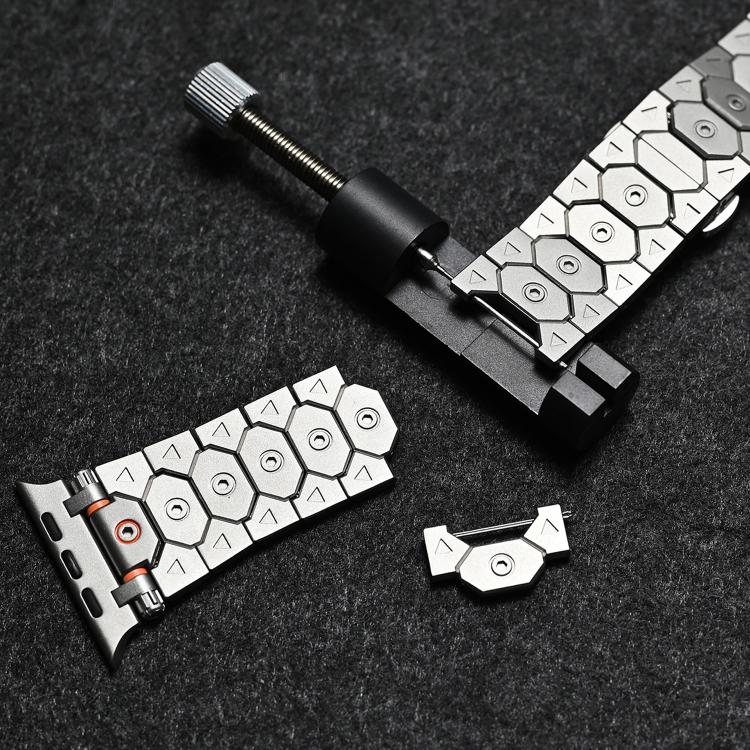 For Apple Watch 46mm / 49mm / 45mm / 44mm Octagonal Stainless Steel  Watch(Silver Inter Gold) - free shipping - PMC TechLife - Order now!