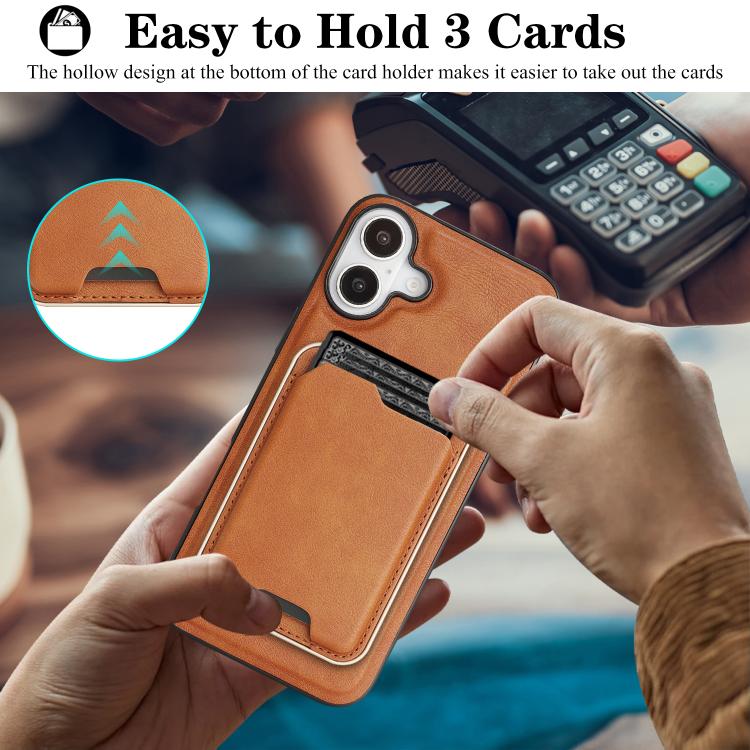 For iPhone 17 Kalebol Slim MagSafe Ring Magnetic Card Bag Leather Phone Case(Brown) - iPhone 17 Cases by Kalebol | Online Shopping South Africa | PMC TechLife | Buy Now Pay Later Mobicred