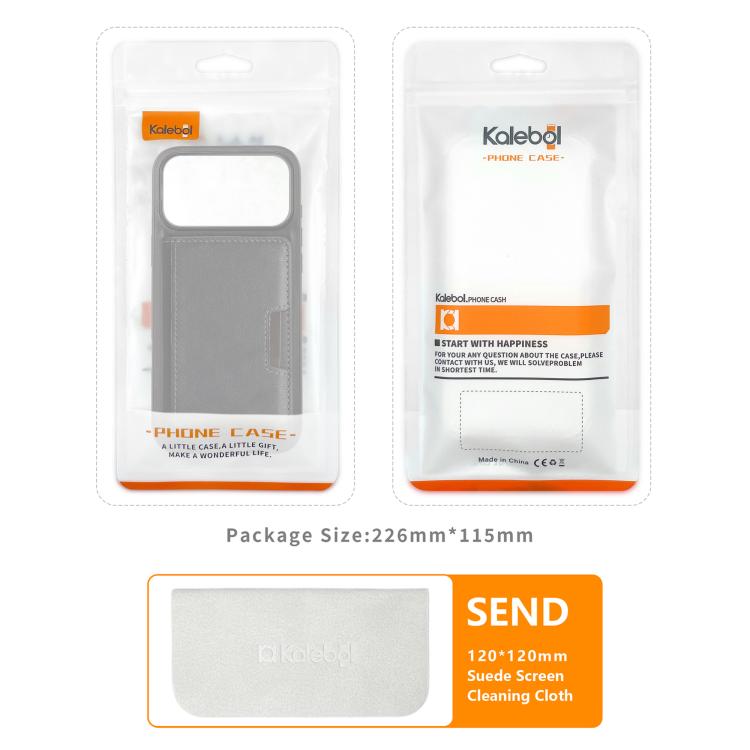 For iPhone 17 Pro Kalebol Strong MagSafe Magnetic Two-Fold Card Bag Leather Phone Case(Brown) - iPhone 17 Pro Cases by Kalebol | Online Shopping South Africa | PMC TechLife | Buy Now Pay Later Mobicred