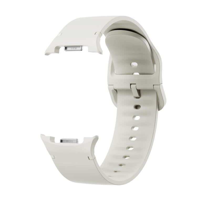For Samsung Galaxy Watch8 / Watch8 Classic Solid Color Stitched Silicone Watch Band, Size:S(Beige) - free shipping - PMC TechLife - Order now!