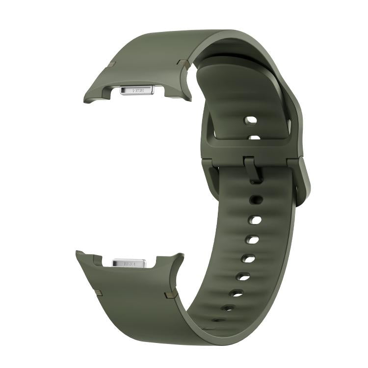 For Samsung Galaxy Watch8 / Watch8 Classic Solid Color Stitched Silicone Watch Band, Size:S(Army Green) - free shipping - PMC TechLife - Order now!
