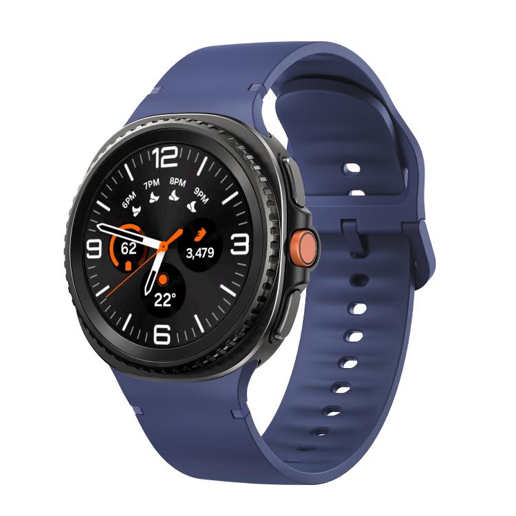 For Samsung Galaxy Watch8 / Watch8 Classic Solid Color Stitched Silicone Watch Band, Size:M(Midnight Blue) - free shipping - PMC TechLife - Order now!