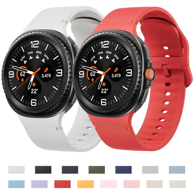 For Samsung Galaxy Watch8 / Watch8 Classic Solid Color Stitched Silicone Watch Band, Size:S(Gray) - free shipping - PMC TechLife - Order now!