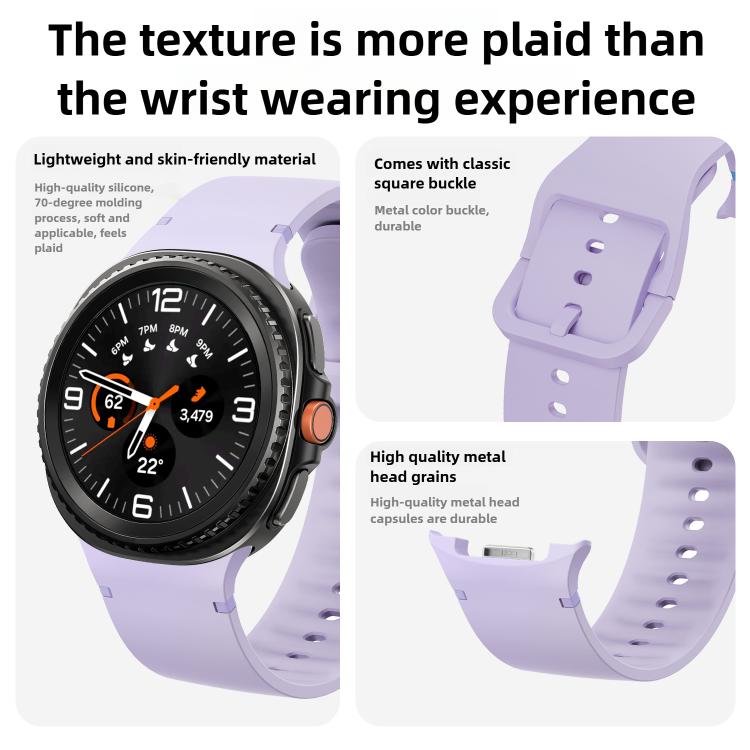 For Samsung Galaxy Watch8 / Watch8 Classic Solid Color Stitched Silicone Watch Band, Size:M(Dark Gray) - free shipping - PMC TechLife - Order now!