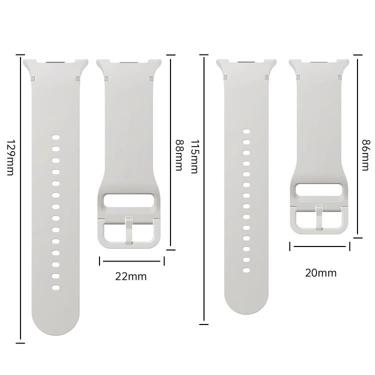 For Samsung Galaxy Watch8 / Watch8 Classic Solid Color Stitched Silicone Watch Band, Size:S(Gray) - free shipping - PMC TechLife - Order now!