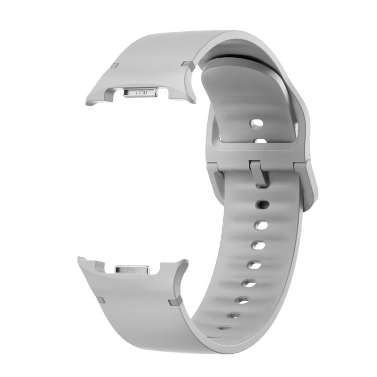For Samsung Galaxy Watch8 40mm Speed Bezel and Solid Color Stitched Silicone Watch Band(Gray Silver) - free shipping - PMC TechLife - Order now!