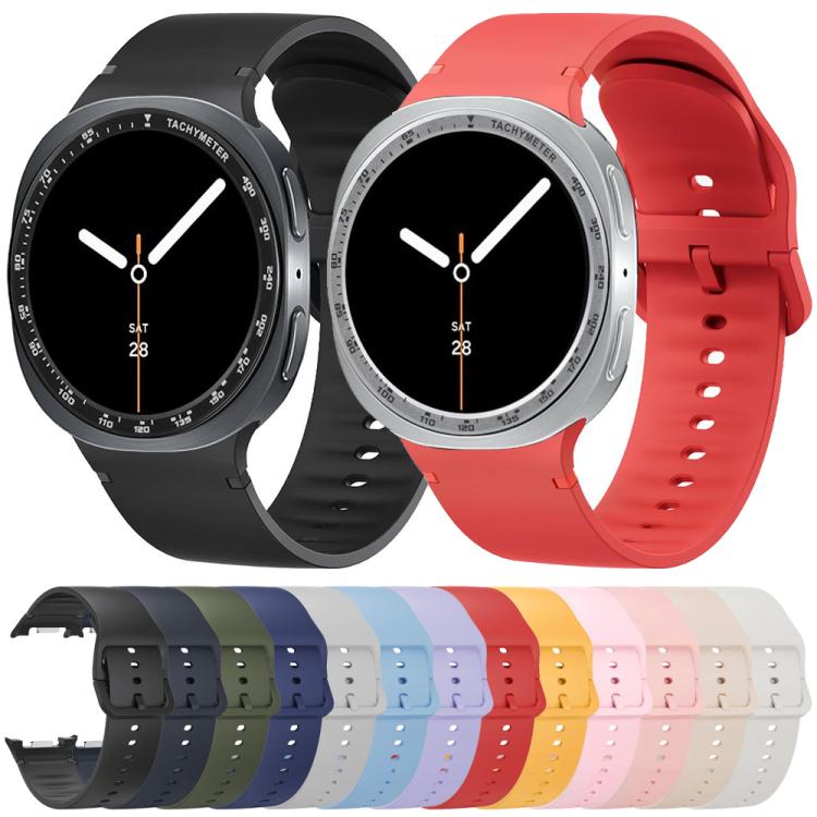 For Samsung Galaxy Watch8 40mm Speed Bezel and Solid Color Stitched Silicone Watch Band(Starlight Silver) - free shipping - PMC TechLife - Order now!
