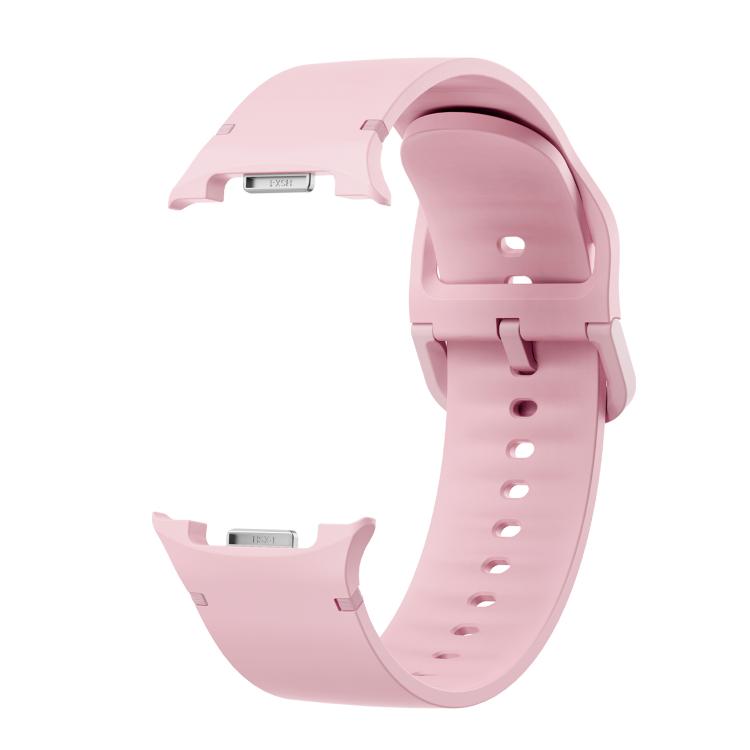 For Samsung Galaxy Watch8 44mm Diamond Bezel and Solid Color Stitched Silicone Watch Band(Light Pink Silver) - free shipping - PMC TechLife - Order now!