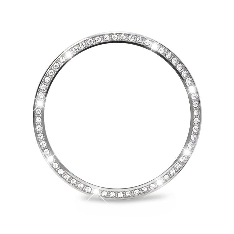 For Samsung Galaxy Watch8 44mm Diamond Bezel and Solid Color Stitched Silicone Watch Band(Gray Silver) - free shipping - PMC TechLife - Order now!