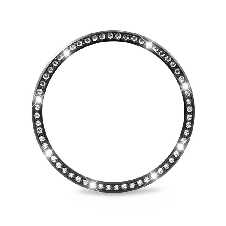 For Samsung Galaxy Watch8 44mm Diamond Bezel and Solid Color Stitched Silicone Watch Band(Gray Black) - free shipping - PMC TechLife - Order now!