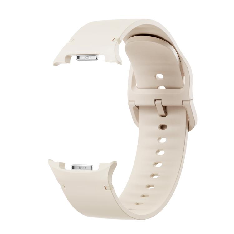 For Samsung Galaxy Watch8 40mm Diamond Bezel and Solid Color Stitched Silicone Watch Band(Starlight Silver) - free shipping - PMC TechLife - Order now!