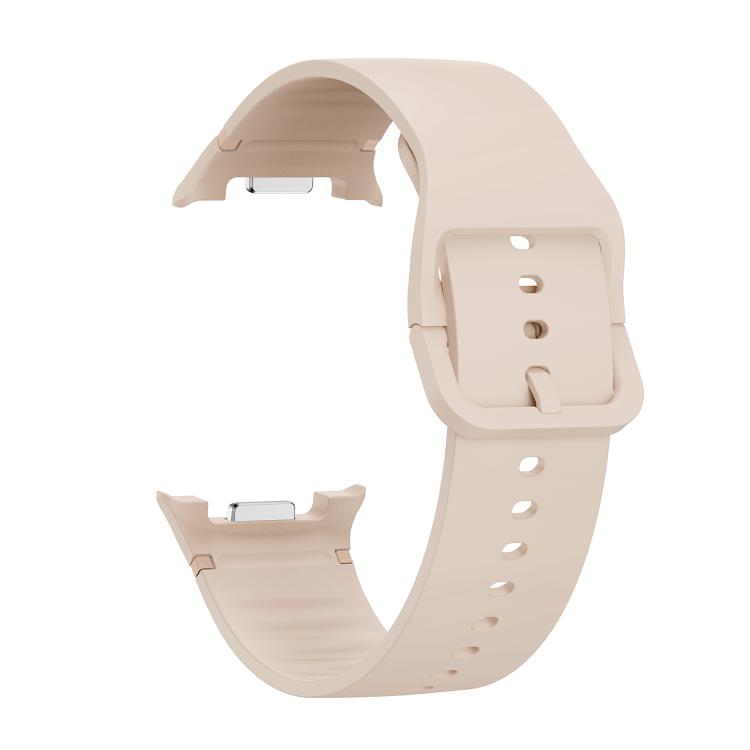 For Samsung Galaxy Watch8 44mm Rhombic Texture Bezel and Solid Color Stitched Silicone Watch Band(Starlight Silver) - free shipping - PMC TechLife - Order now!