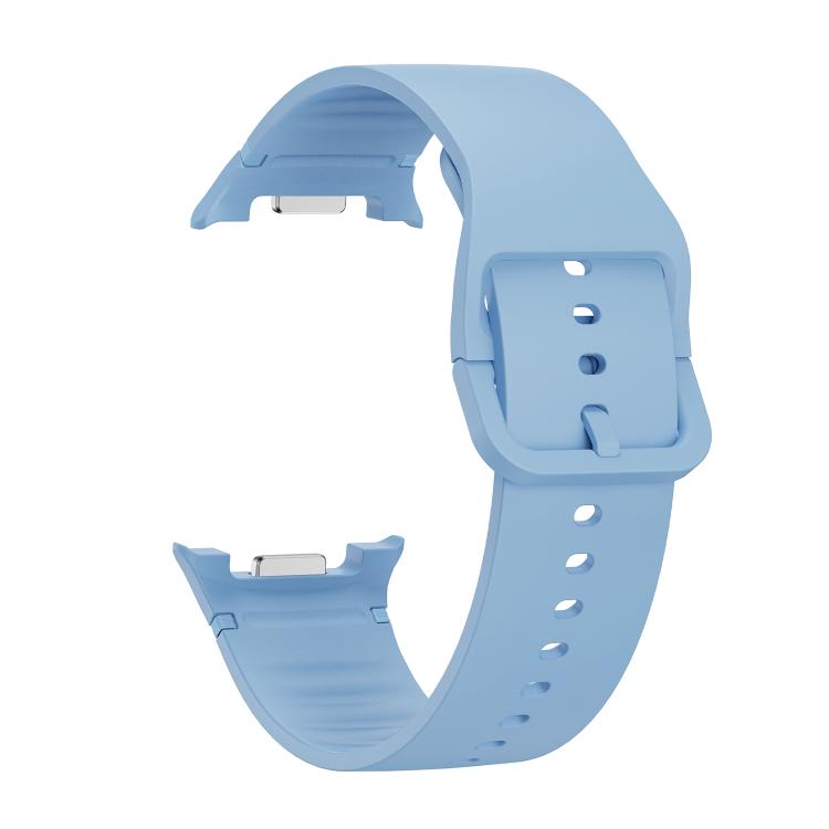 For Samsung Galaxy Watch8 40mm Rhombic Texture Bezel and Solid Color Stitched Silicone Watch Band(Light Blue Silver) - free shipping - PMC TechLife - Order now!