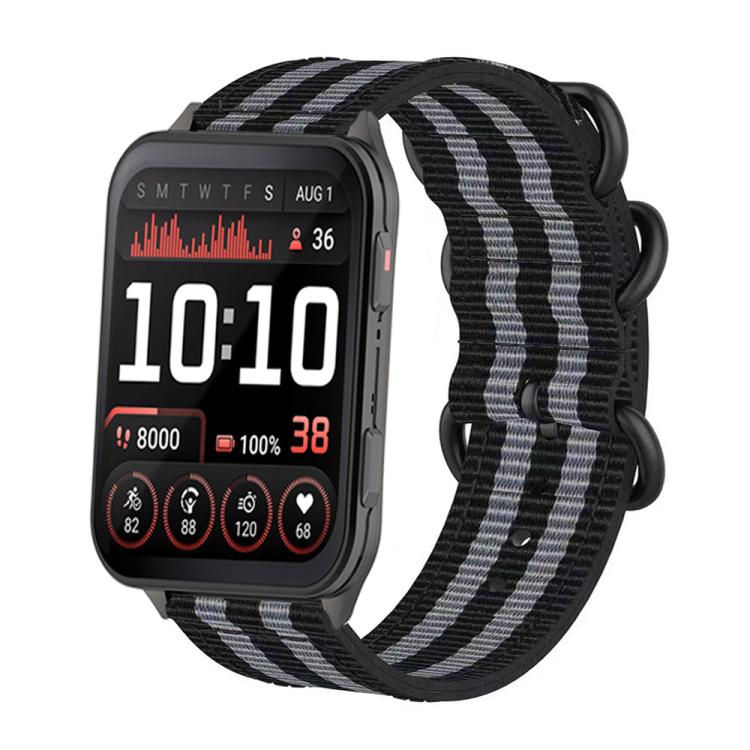 For Garmin Venu X1 Ring Buckle Nylon Canvas Watch Band(Black Gray) - free shipping - PMC TechLife - Order now!
