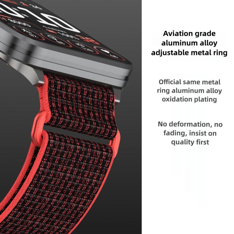 For Garmin Venu X1 Two Section Metal Ring Nylon Hook and Loop Fastener Watch Band(Rose Red) - free shipping - PMC TechLife - Order now!