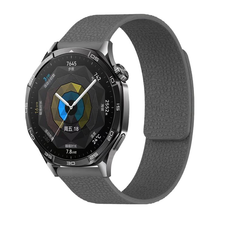20mm Lychee Texture Soft Magnetic Silicone Watch Band(Gray) - free shipping - PMC TechLife - Order now!