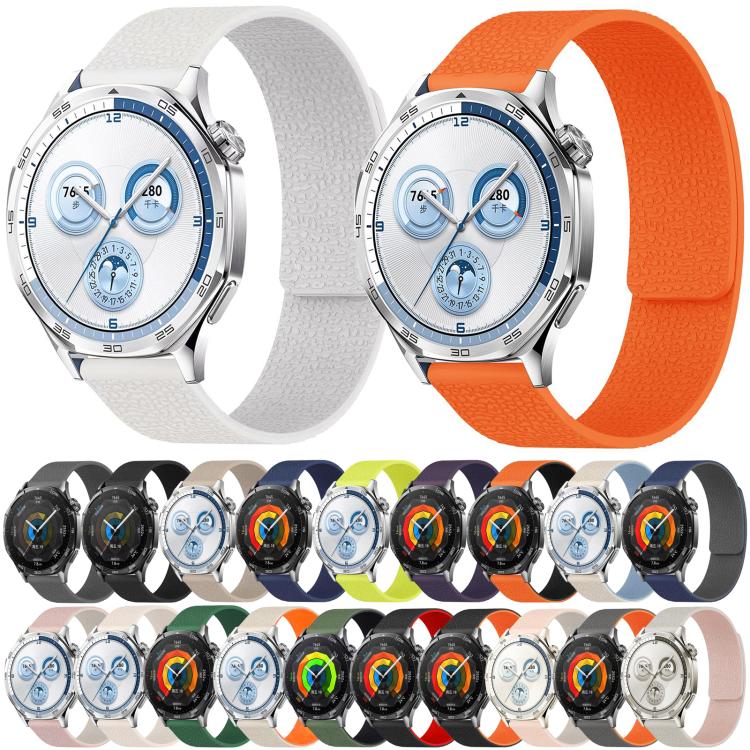 18mm Lychee Texture Soft Magnetic Silicone Watch Band(Gray) - free shipping - PMC TechLife - Order now!