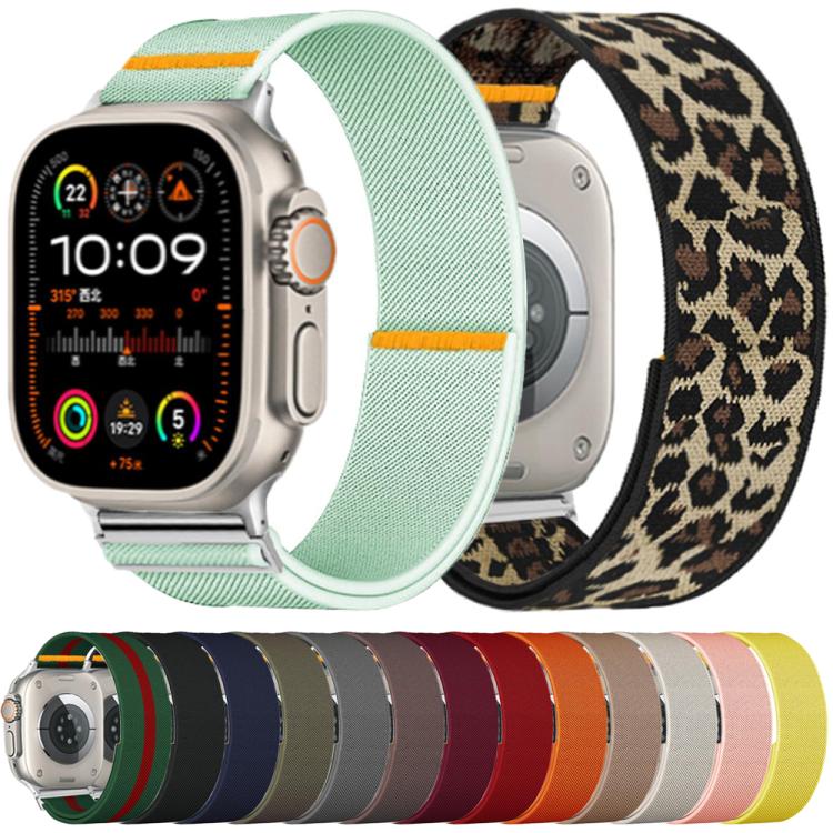For Apple Watch 42mm / 41mm / 40mm / 38mm Adjustable Single Loop Elastic Nylon Watch Band(Green with Red) - free shipping - PMC TechLife - Order now!