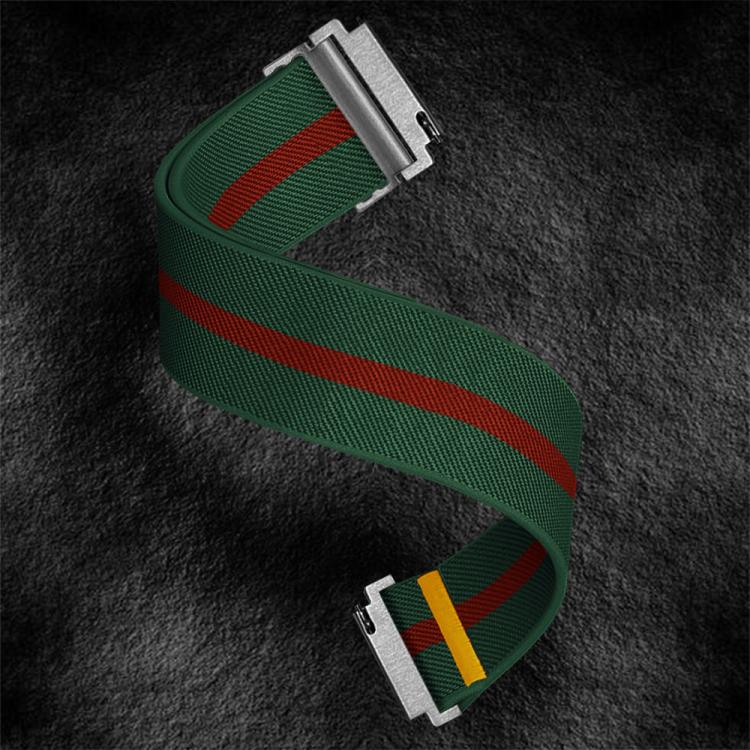 20mm Adjustable Single Loop Elastic Nylon Watch Band(Green Red) - free shipping - PMC TechLife - Order now!