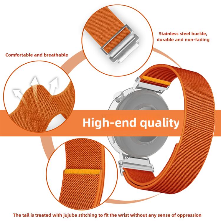 20mm Adjustable Single Loop Elastic Nylon Watch Band(Yellow) - free shipping - PMC TechLife - Order now!