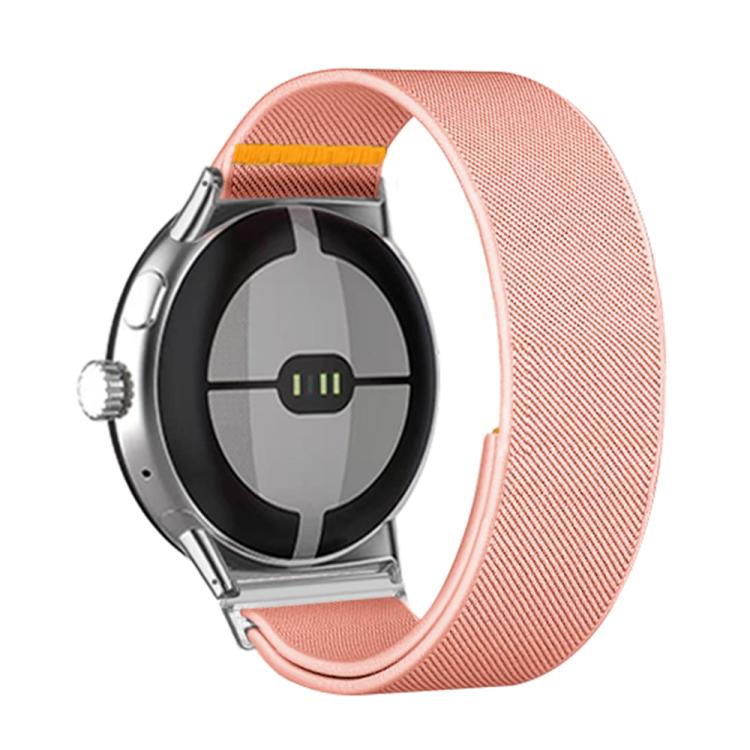 For Google Pixel Watch 3 45mm Adjustable Single Loop Elastic Nylon Watch Band(Pink) - free shipping - PMC TechLife - Order now!