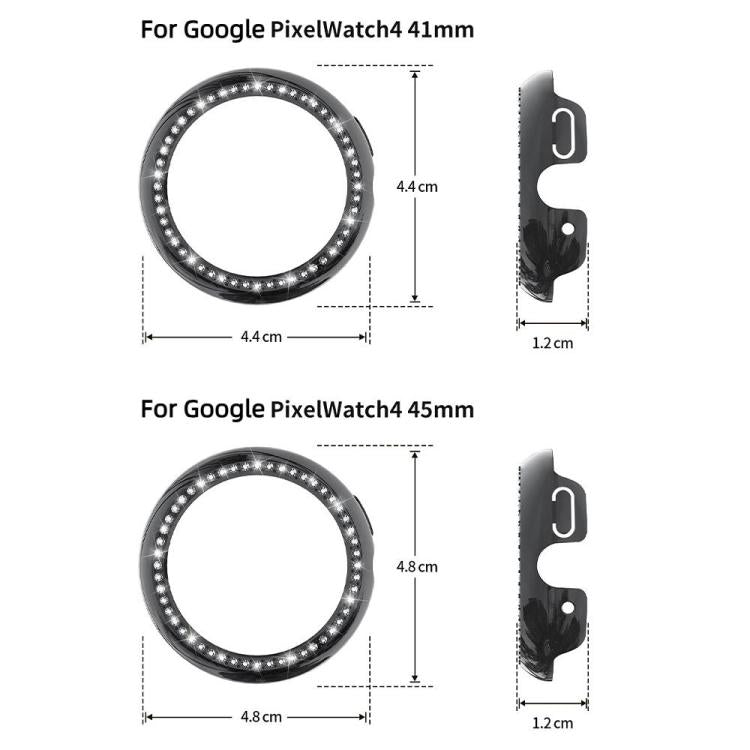 For Google Pixel Watch4 45mm Single Row Diamond Hollow PC Watch Protective Cover(Silver) - free shipping - PMC TechLife - Order now!