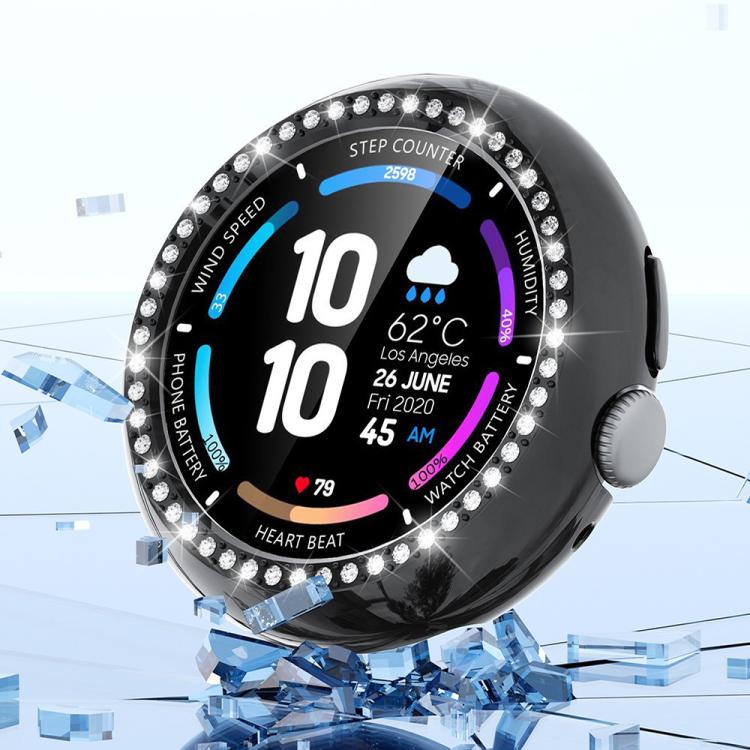 For Google Pixel Watch4 45mm Single Row Diamond Hollow PC Watch Protective Cover(Silver) - free shipping - PMC TechLife - Order now!