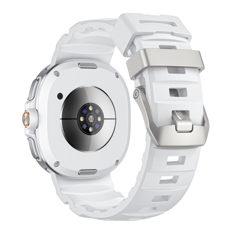 For Samsung Galaxy Watch8 / Watch8 Classic Silver Buckle Silicone Watch Band(White) - free shipping - PMC TechLife - Order now!