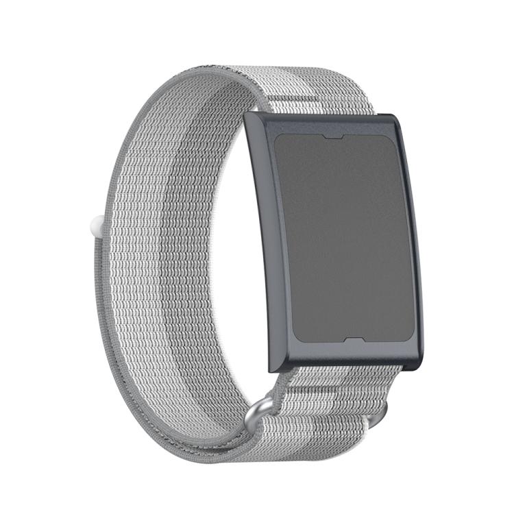 For Amazfit Helio Strap Metal Ring Two Sections Nylon Hook and Loop Fastener Watch Band(Phantom Silver) - free shipping - PMC TechLife - Order now!