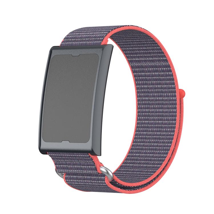 For Amazfit Helio Strap Metal Ring Two Sections Nylon Hook and Loop Fastener Watch Band(Glossy Pink) - free shipping - PMC TechLife - Order now!