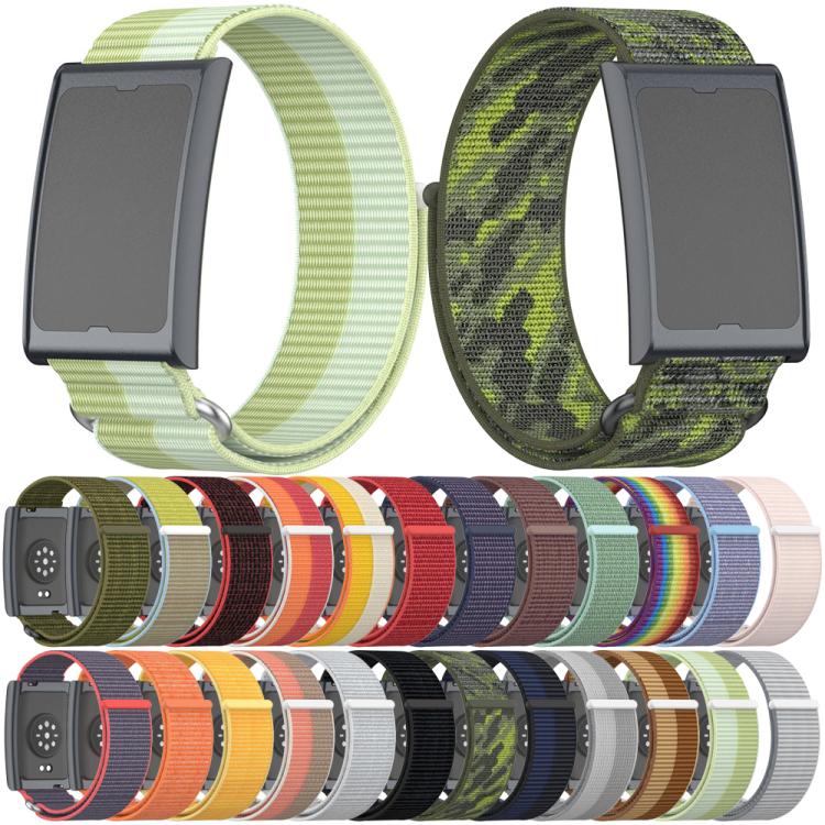 For Amazfit Helio Strap Metal Ring Two Sections Nylon Hook and Loop Fastener Watch Band(Azure Blue) - free shipping - PMC TechLife - Order now!