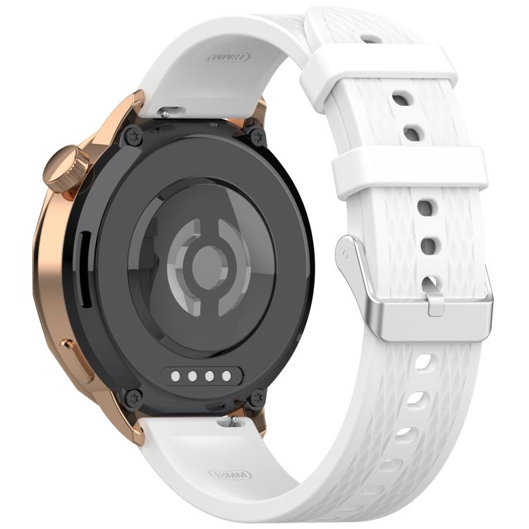 For OnePlus Watch 3 43mm Rhombic Texture Groove Silicone Watch Band(White) - free shipping - PMC TechLife - Order now!