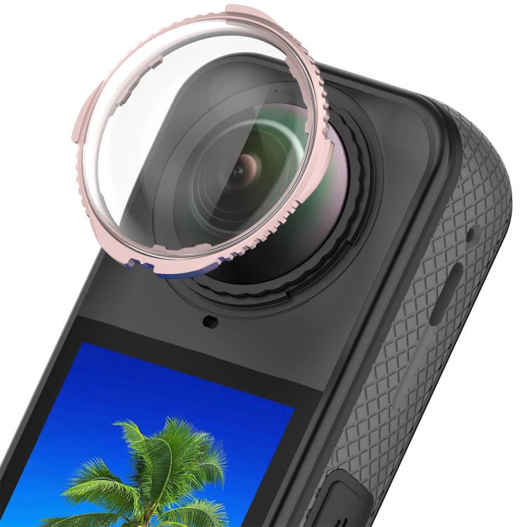 For Insta360 X5 Rotating Optical Tempered Glass Lens Guard Protective Cover(Pink) - free shipping - PMC TechLife - Order now!