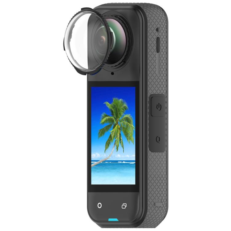 For Insta360 X4 Rotating Optical Tempered Glass Lens Guard Protective Cover(Black) - free shipping - PMC TechLife - Order now!