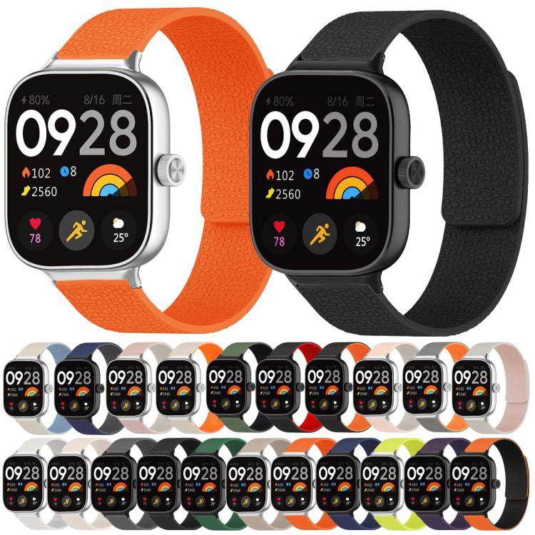 For Xiaomi Smart Band 9 Pro / Redmi Watch 5 Lychee Texture Soft Magnetic Silicone Watch Band(White) - free shipping - PMC TechLife - Order now!