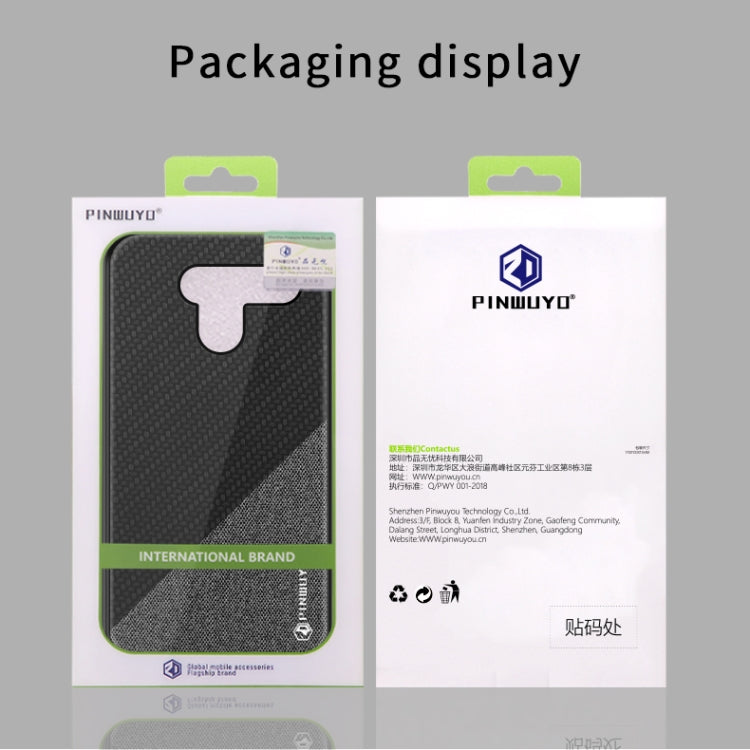 PINWUYO Hong Series Anti-fall TPU+ Chemical Fiber Cloth Protective Cover for LG K50 / Q60(Blue) - LG by PINWUYO | Online Shopping South Africa | PMC Jewellery | Buy Now Pay Later Mobicred